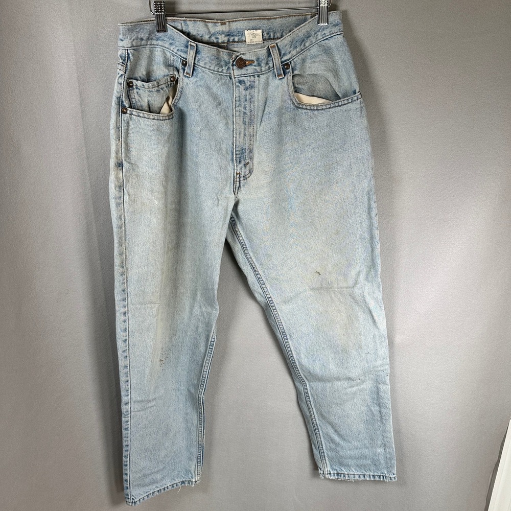 Y2K Levis 545 Jeans Mens W34 L30 Loose Light Wash Blue Cotton Denim GUC Vintage